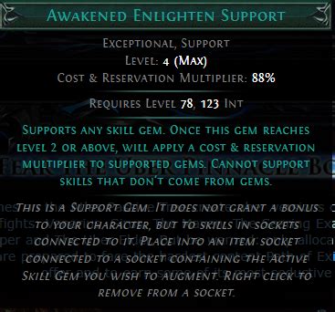 poe enlighten support explained.